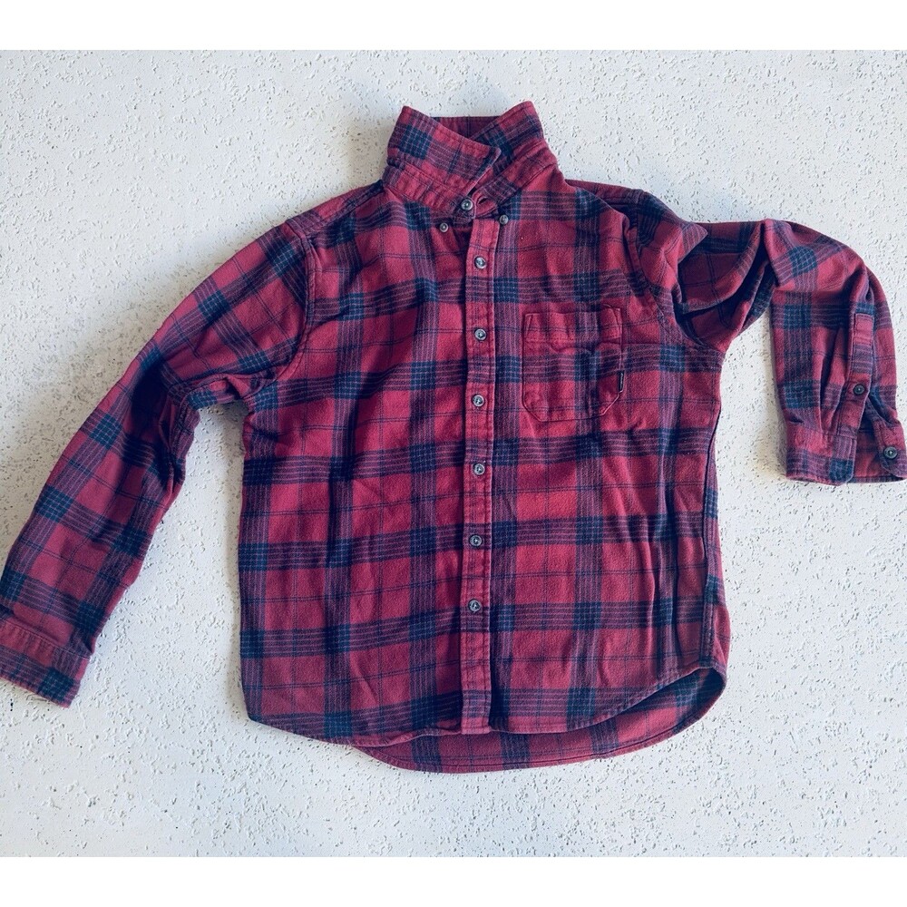 Eddie Bauer Black , Red Plaid Flannel Shirt Long Sleeve Size Medium